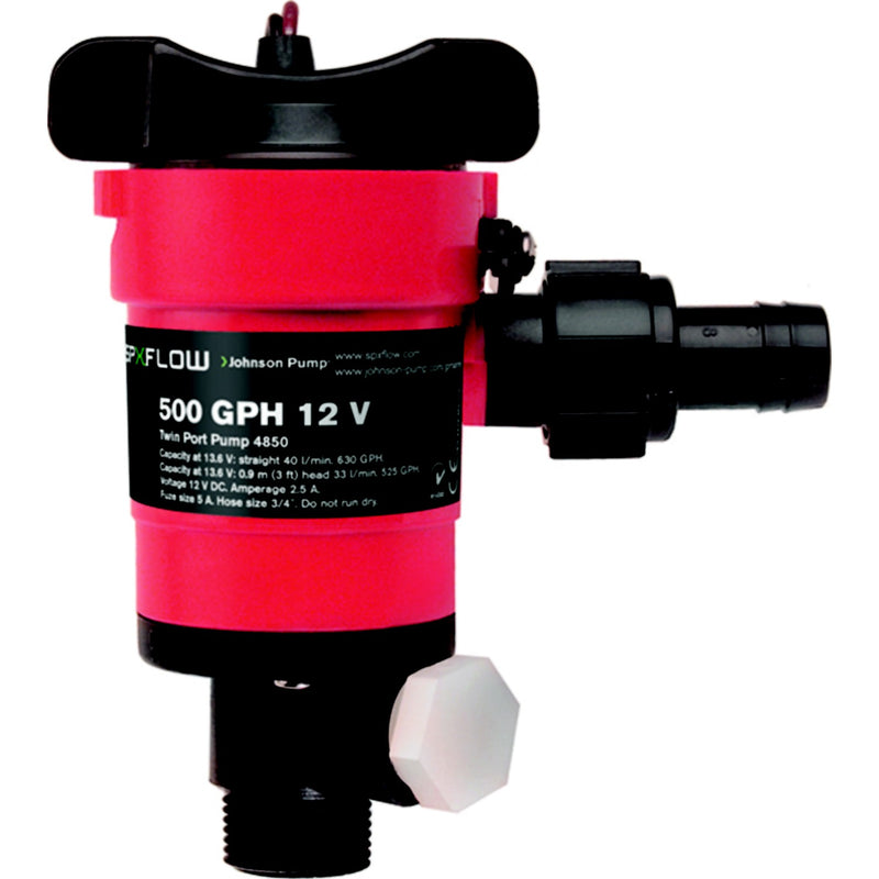Dual Port Livewell/Washdown Pump, 1000 GPH