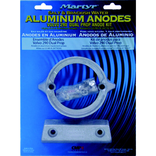 Martyr Aluminum Anode Kit For Volvo Penta 290 Dual Prop Engine (Contains 1-875821, 1-852835 and Fastening Hardware)