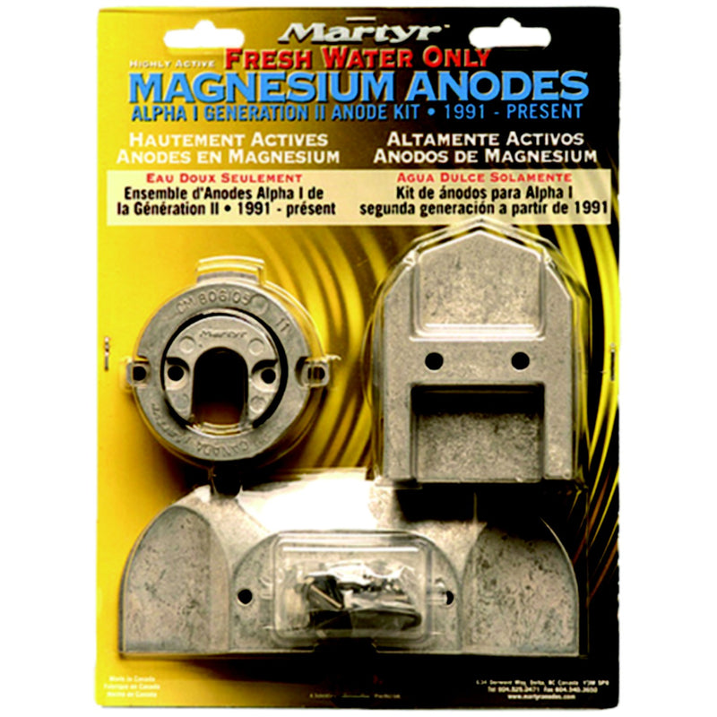 Martyr Anode Kit For Mercury Alpha I Generation II Drives 1991-Present (Contains 1-762145, 1-806105, 1-821629, 1-821631, 2-806189 and Fastening Hardware)