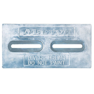 Aluminum Diver's Dream Hull Anode 1/2" x 12" x 6" CMT-DIVERA
