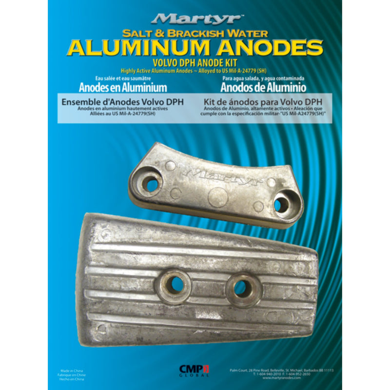 Martyr Anode Kit For Volvo Penta DPH Engine (Contains 1-3588745, 1-3863206 and Fastening Hardware)