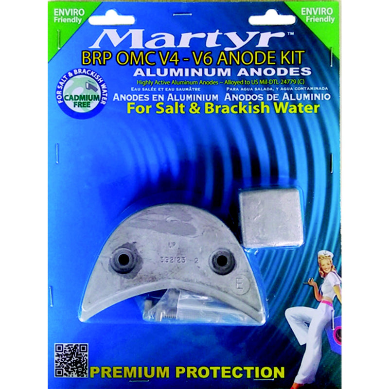 Martyr BRP OMC Johnson/Evinrude V4-V6 HP Anode Kit, Magnesium