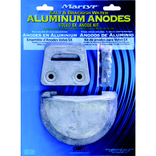 Martyr Aluminum Anode Kit For Volvo Penta SX Engine (Contains 1-3855411, 1-3854130 and Fastening Hardware)