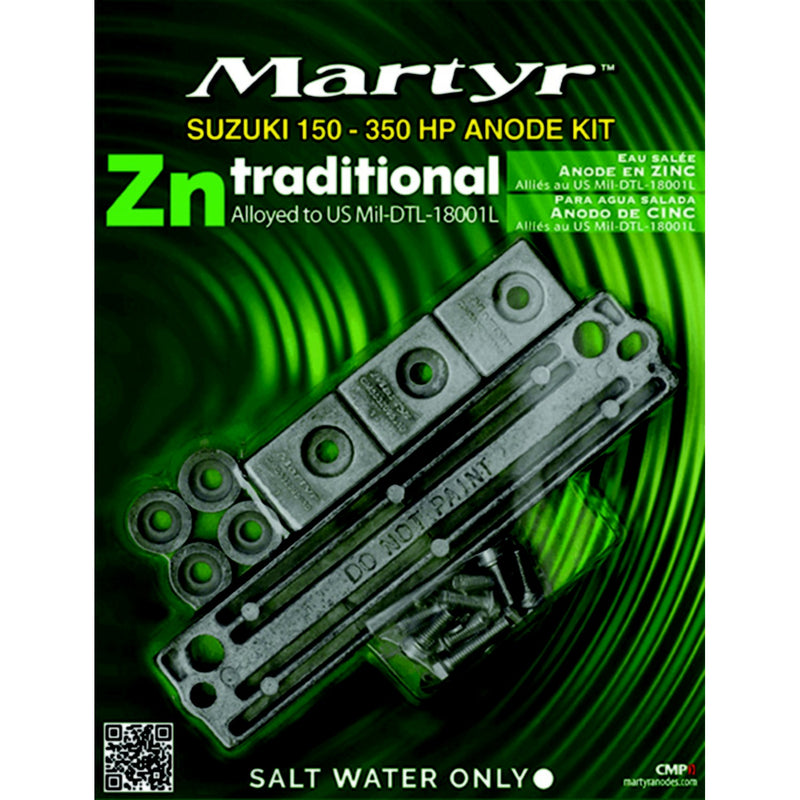 Martyr CMSZ150350KITZ Suzuki Anode Kit, 150-300HP, Zinc