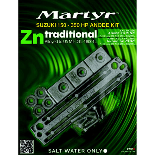 Martyr CMSZ150350KITZ Suzuki Anode Kit, 150-300HP, Zinc