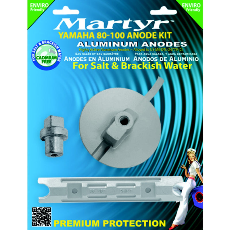 Martyr Anode Kit For Yamaha 80-100 HP Outboards, Aluminum
