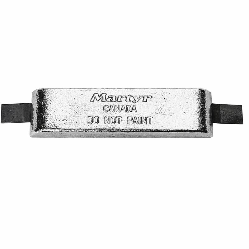 Zinc Hull Strap Anode 12" x 3" x 1-1/4" – CMT-Z03SZ