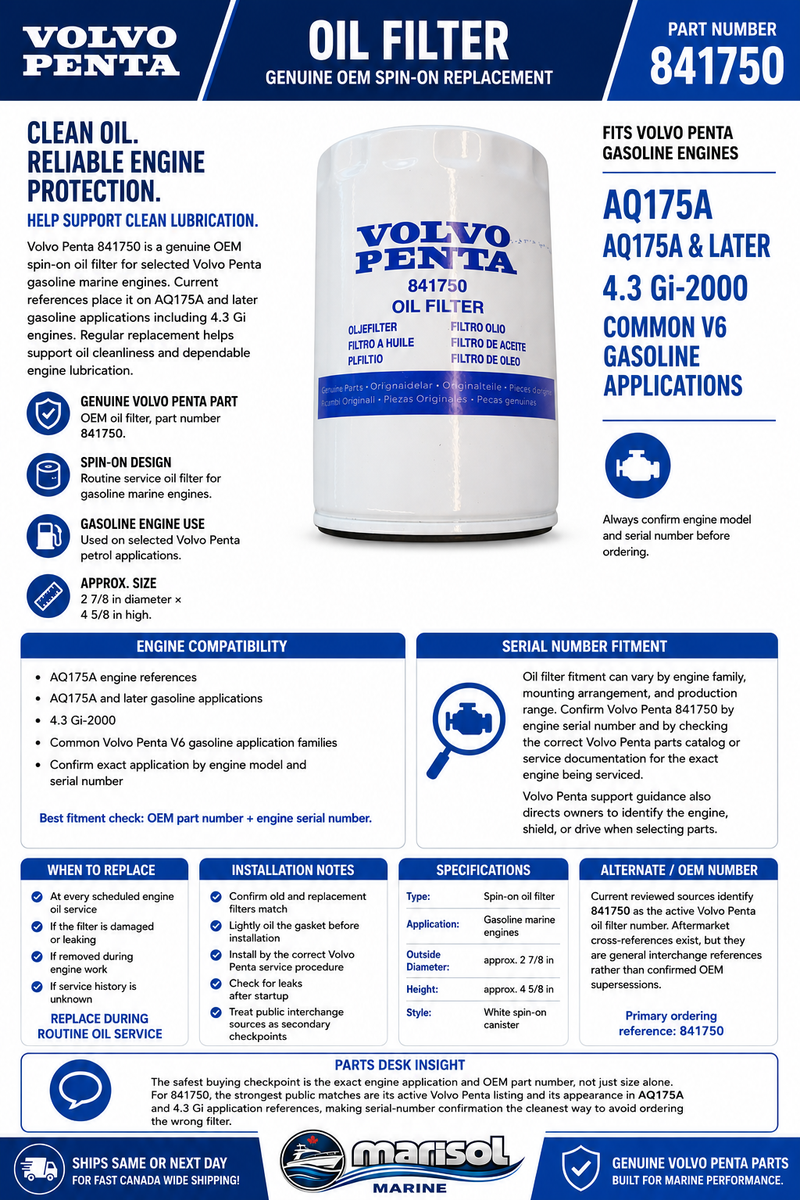 Volvo Penta Oil Filter 841750