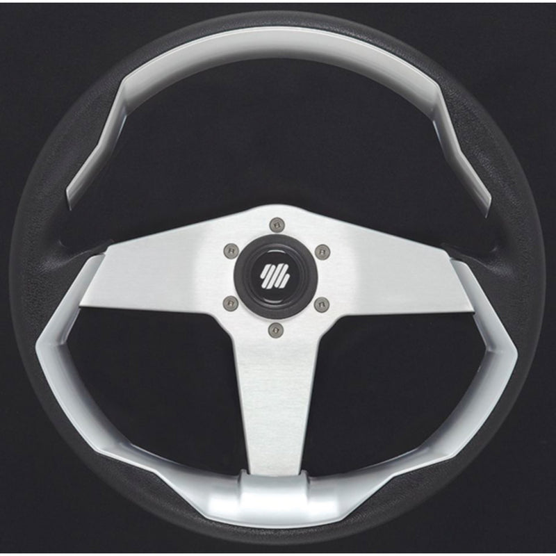 Uflex GRIMANIBSVE Grimani Steering Wheel, Black w/Silver Spokes