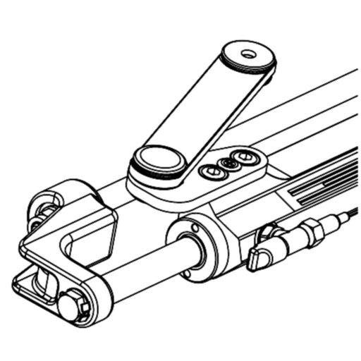 Uflex UC130SVS1 Silversteer™ Front Mount Hydraulic Steering Cylinder w/Straight Arm, 7.93cu.in.