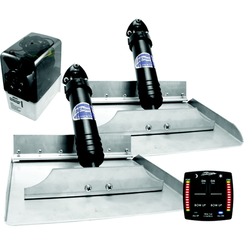 Bennett 129OBI Classic Hydraulic Trim Tab Kit With OBI9000H Integrated Helm Control, 12" x 9"