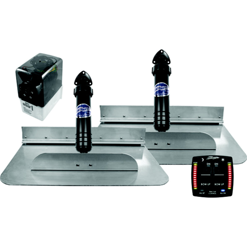 Bennett 1812OBI Classic Hydraulic Trim Tab Kit With OBI9000H Integrated Helm Control, 18" x 12"