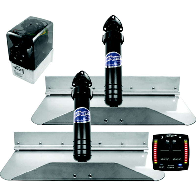 Bennett 189OBI Classic Hydraulic Trim Tab Kit With OBI9000H Integrated Helm Control, 18" x 9"