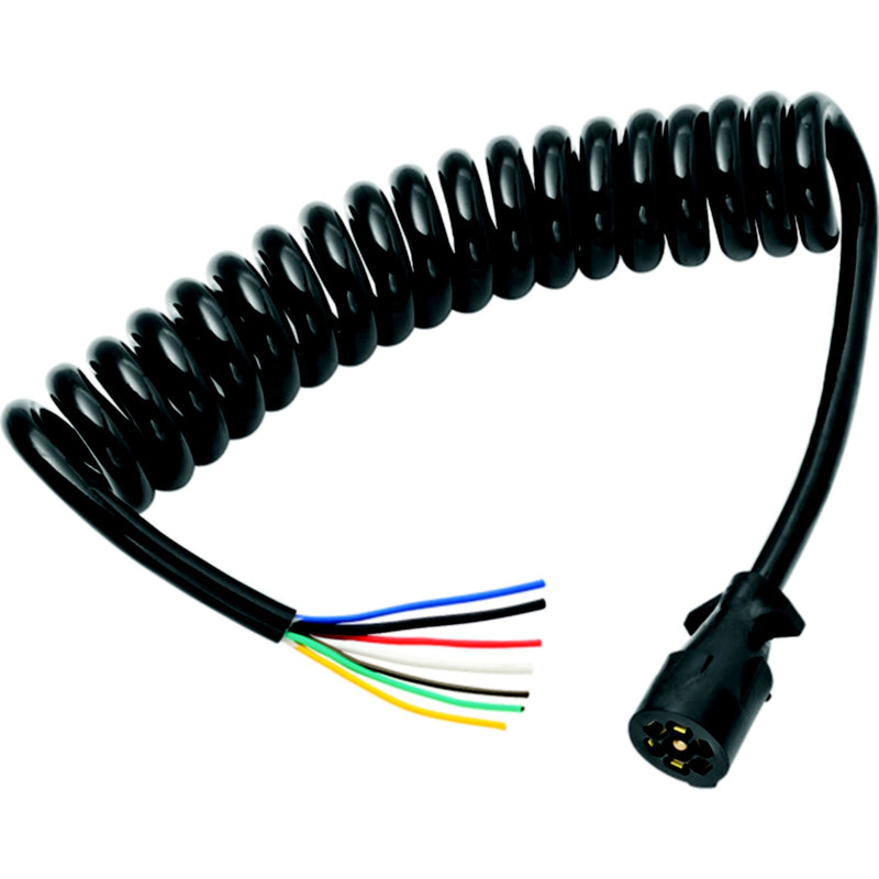 Bargman 54006044 Coiled 7-Way Molded Trailer Connector, 8'
