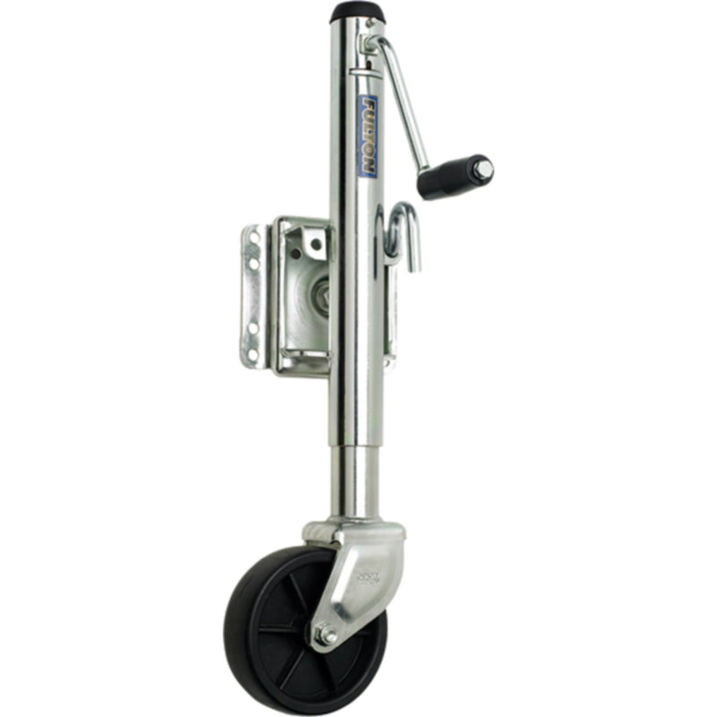 Fulton XP100101 10" Travel 1,200 lb Max Load Bolt Thru Swivel Jack with 6" Wheel, Zinc