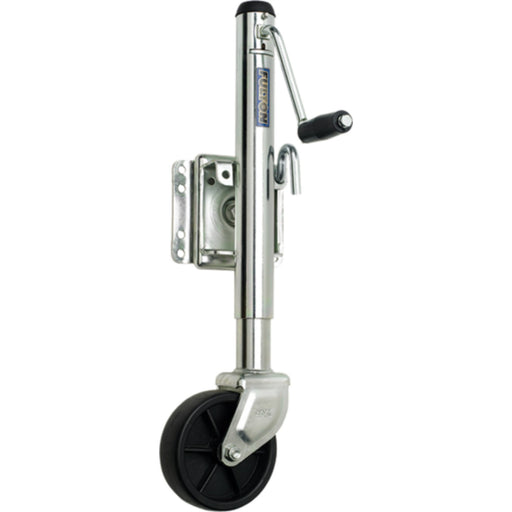 Fulton XP100101 10" Travel 1,200 lb Max Load Bolt Thru Swivel Jack with 6" Wheel, Zinc