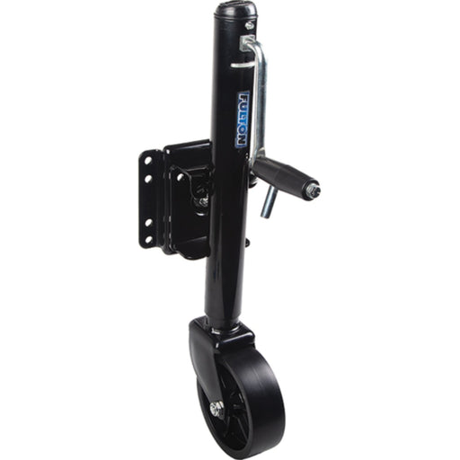 Fulton XP150126 12" Travel 1,500 lb Max Load Bolt Thru Swivel Jack with 8" Wheel, Black
