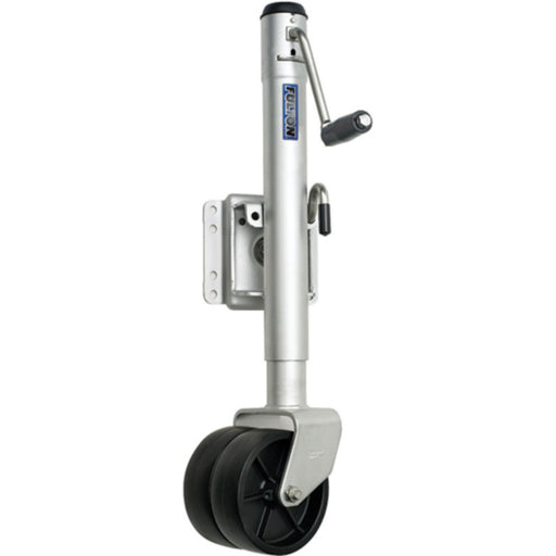 Fulton XPD15L0101 1,500 lb Max Load Heavy Duty Dual Wheel Bolt On Swivel Jack, Z-Max 600 Silver