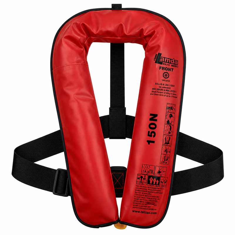 LALIZAS LAMDA Auto 150N Lifejacket | SOLAS/MED-MER | SS Buckle | 71107
