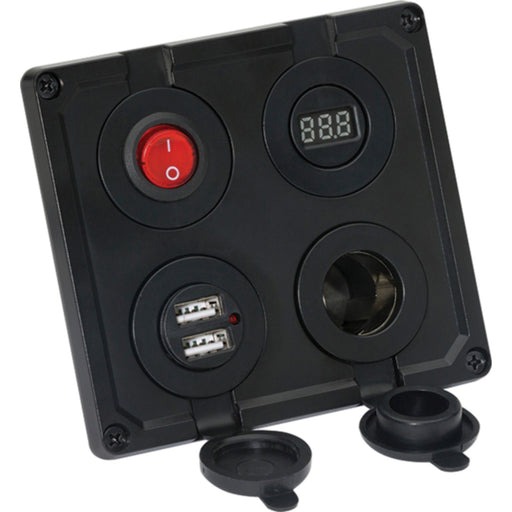 Attwood 142646 12V Adapter w/Dual USB Ports & Battery Charge Display