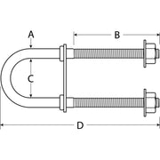 Attwood Bow Eye U-Bolt 1/2"-13 x 3-1/4"