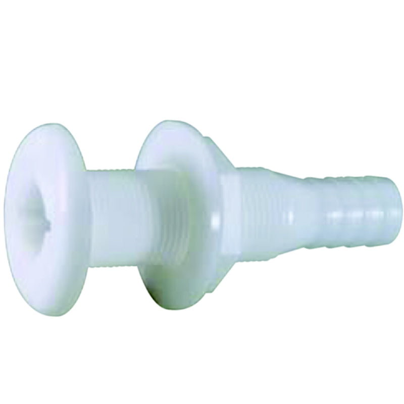 Attwood Thru Hull Connector For Hose, White - 1-1/8" to 1-1/4"