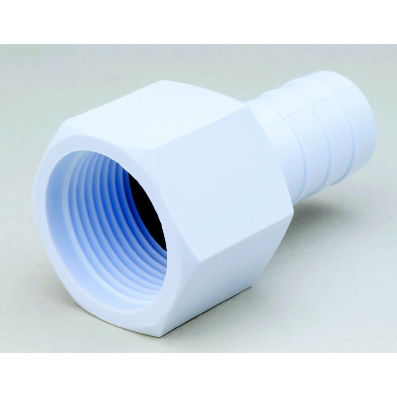 Attwood Acetal Connector 3/4"-14 NPSM To 3/4" I.D. Hose Fitting, White