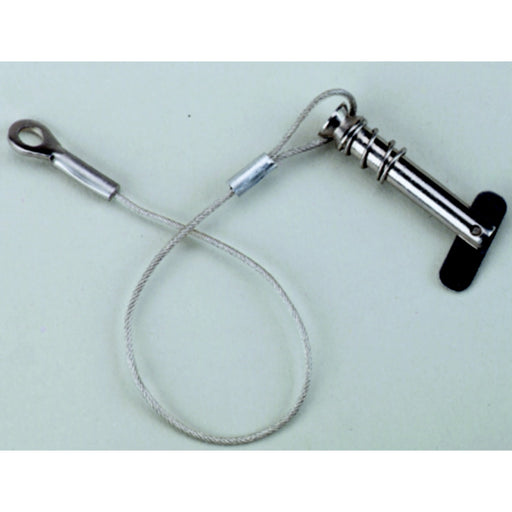 Attwood 662023 Tethered 1/4" Spring-Loaded Clevis Pin, Stainless Steel
