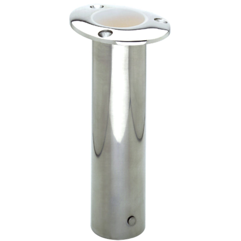 Attwood 66364W7 Rod Holder Flush Mount Stainless Steel 0 Degree White Open End