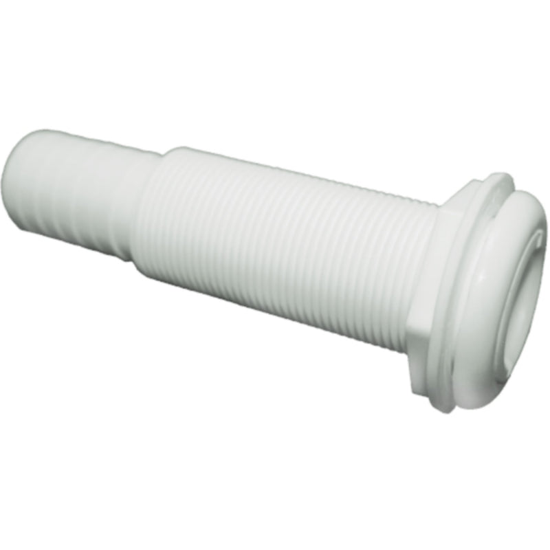 T-H Marine Straight Extra Long Thru-Hull Fitting For Hose, White