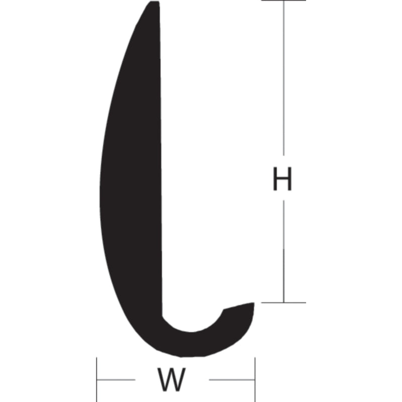 Taco Aluminum Rub Rail Overlap 1" x12'