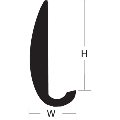 Taco Aluminum Rub Rail Overlap 1" x12'