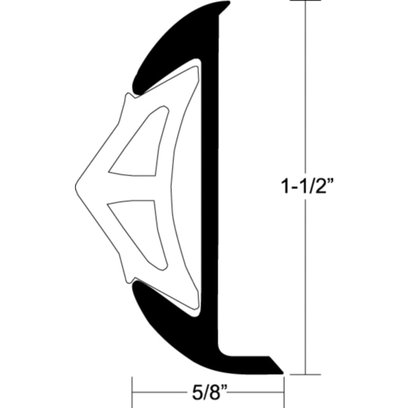 Alum Rub Rail 1-1/2" X 12'