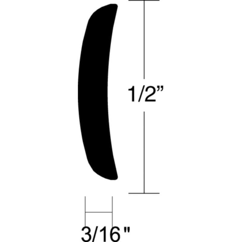 Taco A510102TAL12D Half Oval Alum 1/2 12' L