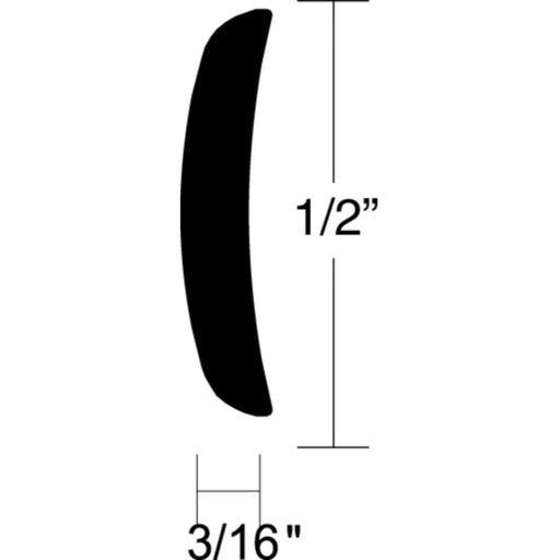 Taco A510102TAL12D Half Oval Alum 1/2 12' L