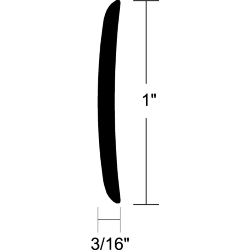 Taco A510106TAL12D Alum Rub Rail 1" x12' Cb
