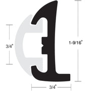 Black Semi-Rigid Rubrail w/Inser