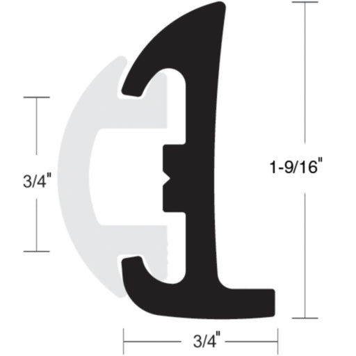 Black Semi-Rigid Rubrail w/Inser