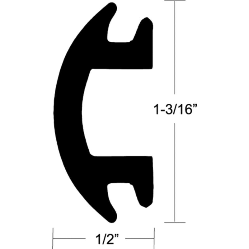 Taco V124144BKA501 Flexible Vinyl Insert, 50' Black