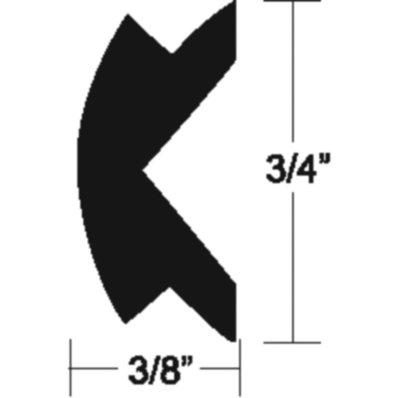 Taco V124155BKA501 Flexible Vinyl Insert, 50' Black