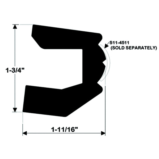 Taco V219647WHA20D Rigid Rub Rail