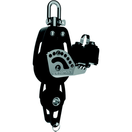 Lewmar 50MM HTX Block, Fiddle with Becket & Cam, Black, 3/8" (10mm) Line