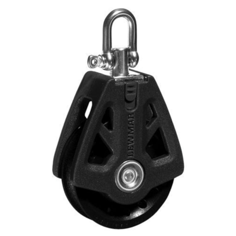 Lewmar 50MM Synchro Block, Single Black, 1/4" - 3/8" Line