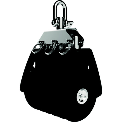 Lewmar 50MM Synchro Block, Synchro Block, Triple Black, 1/4" - 3/8" Line