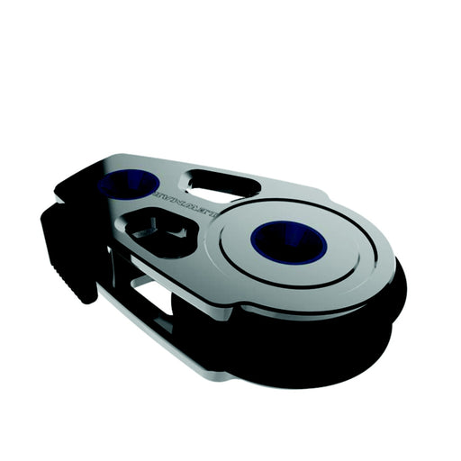 Lewmar 60MM Synchro Block, Aluminum Footblock w/Jammer, Black, 5/16" - 3/8" Line