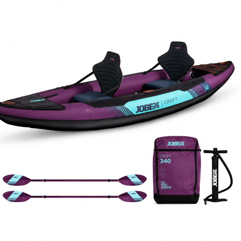 Jobe Croft 340 Inflatable Kayak Package, 11 ft. 2 in. x 35 in., Sunset Purple