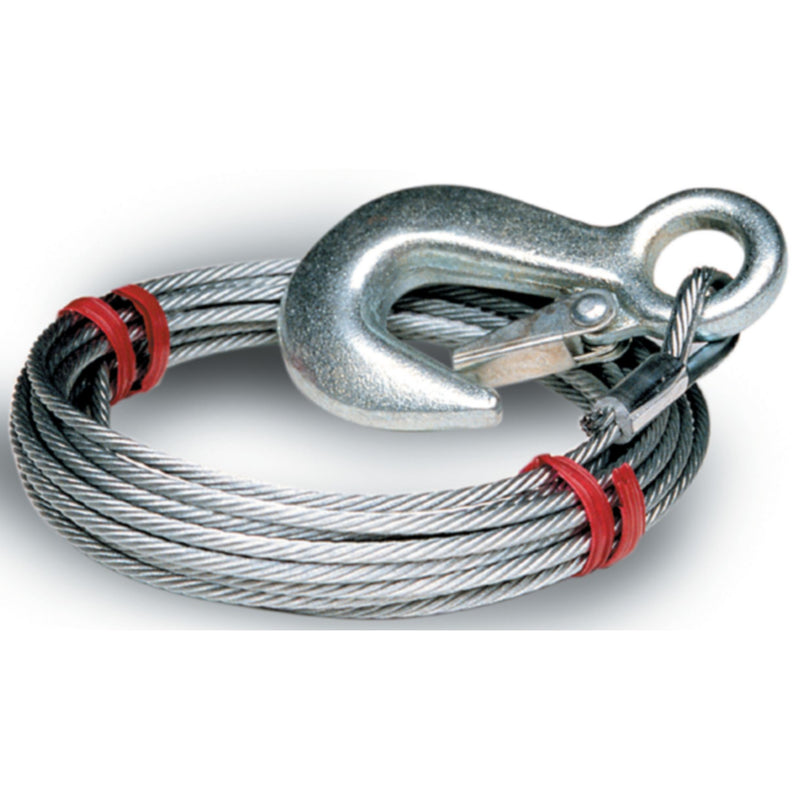 Tie Down Engineering Galvanized Steel 7 x 19 Winch Cable With Galvanized Latch Hook