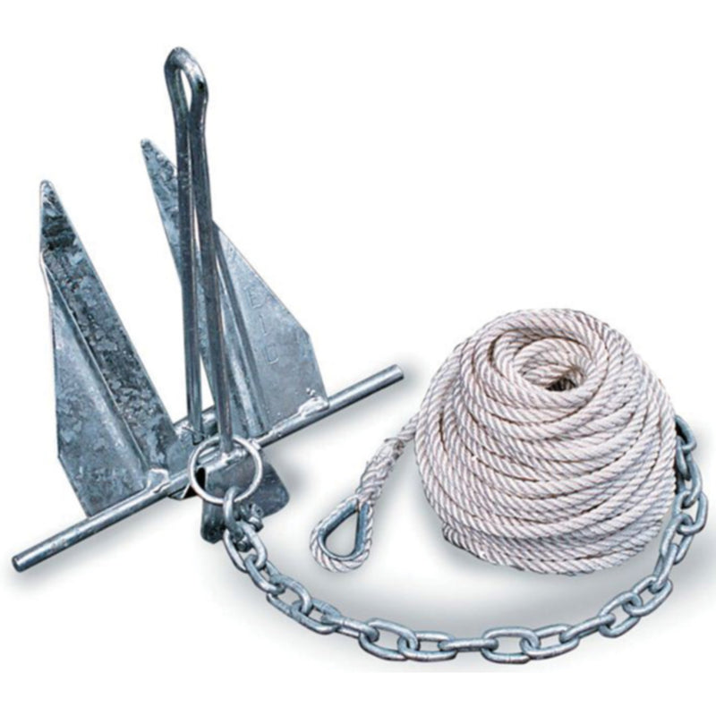 Tie Down Engineering Quik-Set Hooker Anchor Kit Includes Anchor, Anchor Line, Chain and (2) Shackles