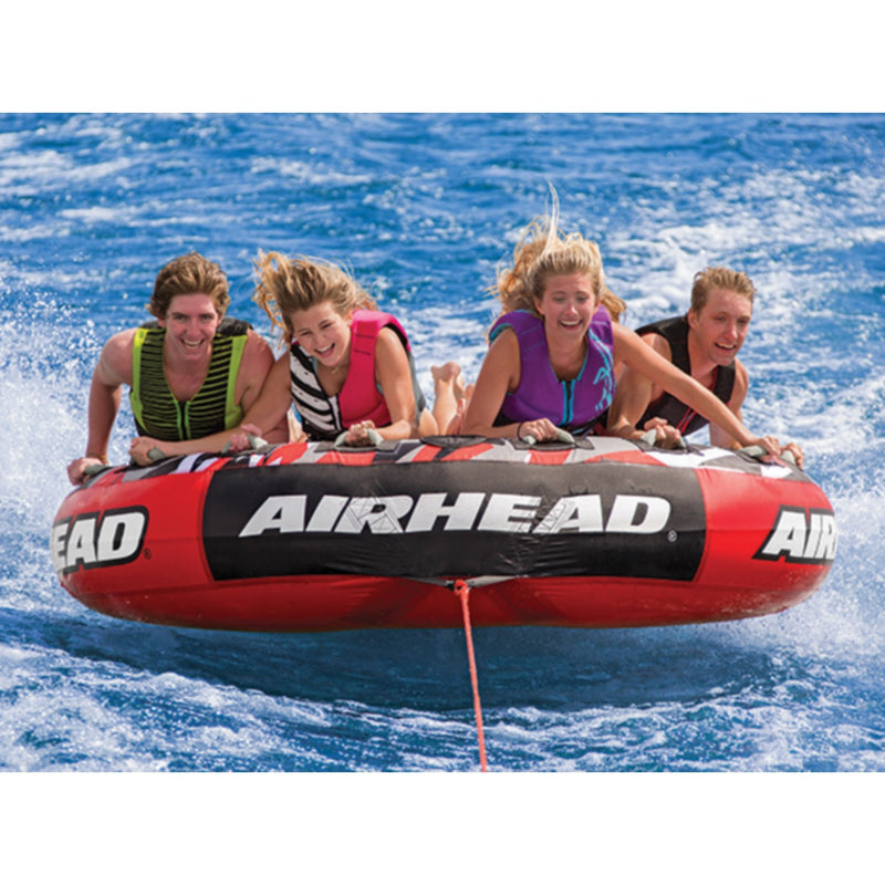 AirHead AHT42MSL Inflatable 4 Person Red Mega Slice® Deck Tube