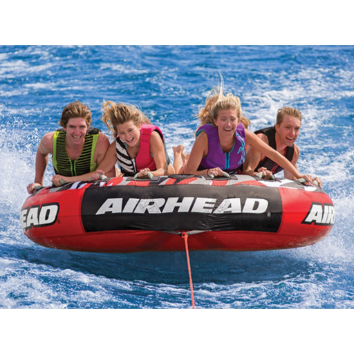AirHead AHT42MSL Inflatable 4 Person Red Mega Slice® Deck Tube